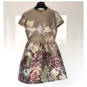 Valentino Women's Valentino Garavani Kimono 1997 Mini Dress Gold Jacquard Silk